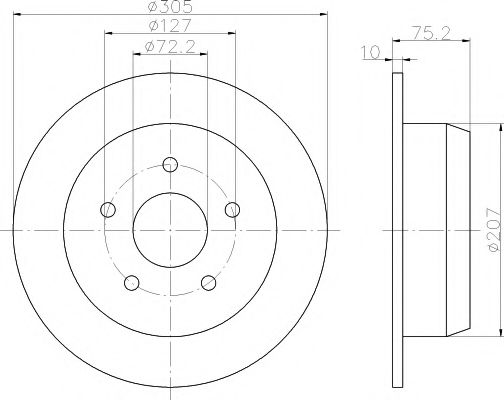 Тормозной диск HELLA PAGID 8DD 355 108-611