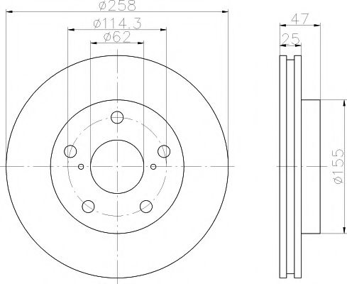 Тормозной диск HELLA PAGID 8DD 355 108-701