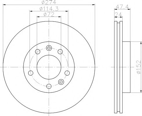 Тормозной диск HELLA PAGID 8DD 355 108-751