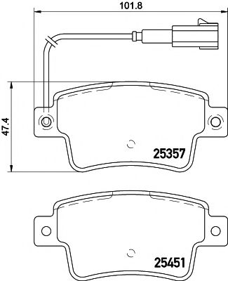 Комплект тормозных колодок, дисковый тормоз HELLA PAGID 8DB 355 019-801