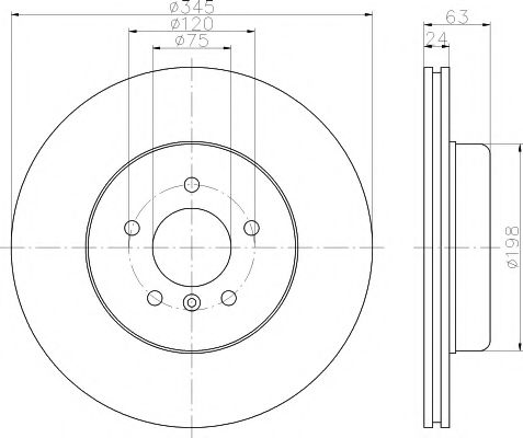 Тормозной диск HELLA PAGID 8DD 355 119-341