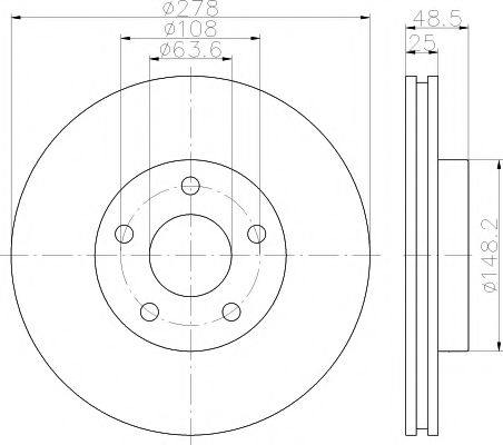 Тормозной диск HELLA PAGID 8DD 355 119-491