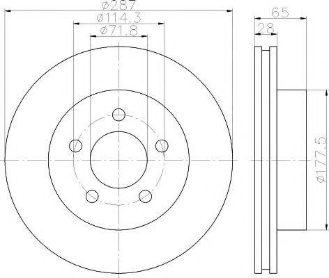 Тормозной диск HELLA PAGID 55489