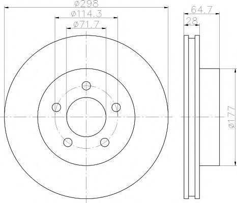 Тормозной диск HELLA PAGID 55491