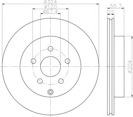 Тормозной диск HELLA PAGID 55509