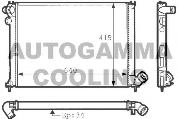 Радиатор, охлаждение двигателя AUTOGAMMA 100780