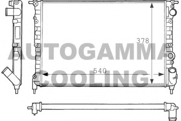 Радиатор, охлаждение двигателя AUTOGAMMA 100869