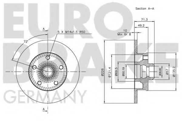 Тормозной диск LUCAS ELECTRICAL DF1540