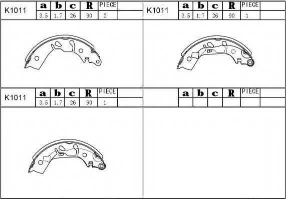 Комплект тормозных колодок ASIMCO K1011