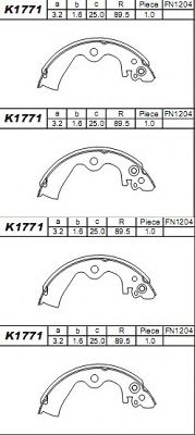 Комплект тормозных колодок ASIMCO K1771