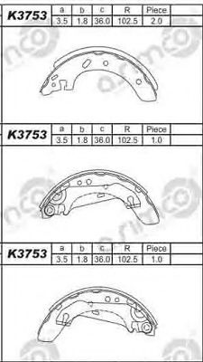 Комплект тормозных колодок ASIMCO K3753