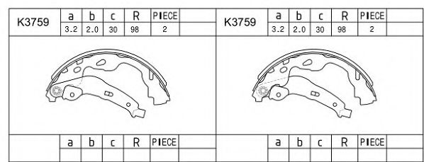 Комплект тормозных колодок ASIMCO K3759