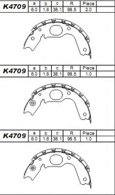 Комплект тормозных колодок ASIMCO K4709