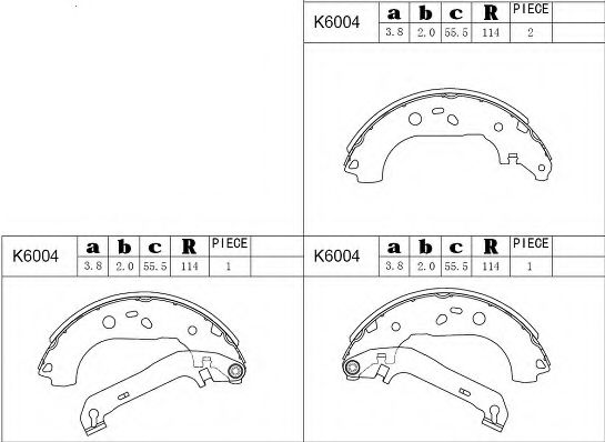 Комплект тормозных колодок ASIMCO K6004