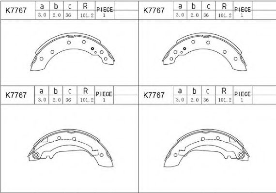 Комплект тормозных колодок ASIMCO K7767