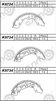 Комплект тормозных колодок ASIMCO K9734