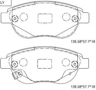 Комплект тормозных колодок, дисковый тормоз ASIMCO KD0713