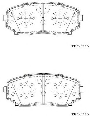 Комплект тормозных колодок, дисковый тормоз ASIMCO KD3740
