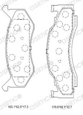 Комплект тормозных колодок, дисковый тормоз ASIMCO KD6323