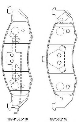 Комплект тормозных колодок, дисковый тормоз ASIMCO KD6777