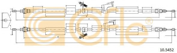 Трос, стояночная тормозная система COFLE 10.5452