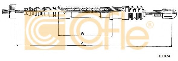Трос, стояночная тормозная система COFLE 10.824