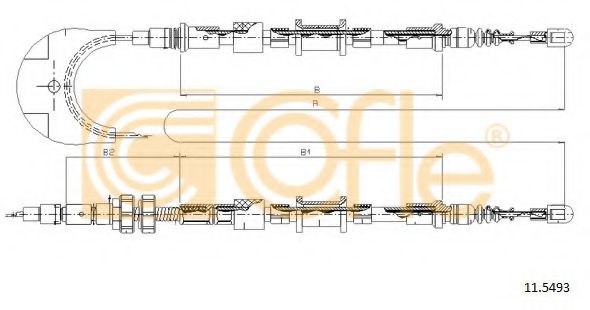 Трос, стояночная тормозная система COFLE 11.5493