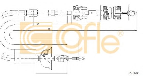 Трос, управление сцеплением COFLE 15.3686