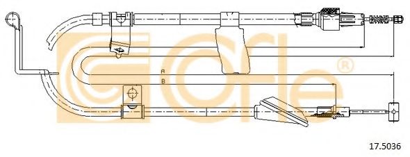 Трос, стояночная тормозная система COFLE 17.5036