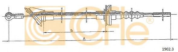 Трос, управление сцеплением COFLE 1902.3