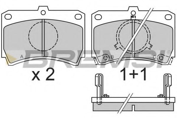 Комплект тормозных колодок, дисковый тормоз BREMSI BP2327