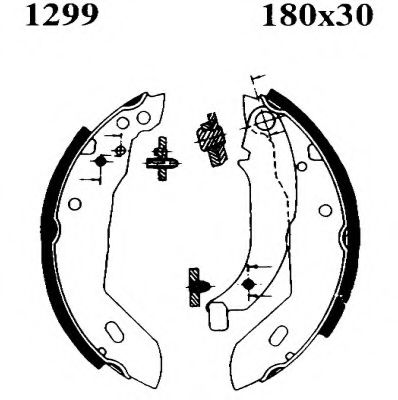 Комплект тормозов, барабанный тормозной механизм BSF 6086