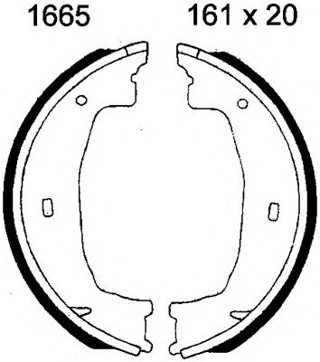 Комплект тормозных колодок, стояночная тормозная система BSF 01665