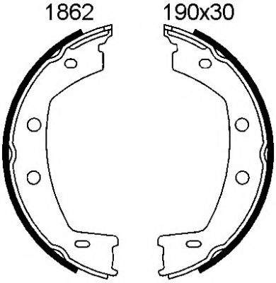 Комплект тормозных колодок, стояночная тормозная система BSF 01862