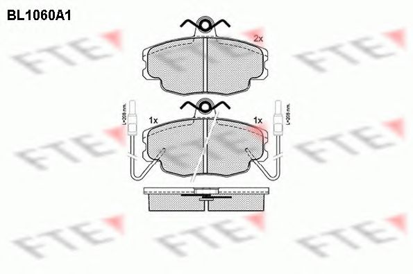 Комплект тормозных колодок, дисковый тормоз FTE BL1060A1