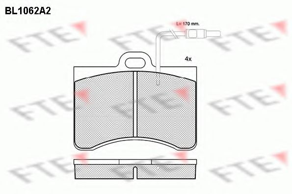 Комплект тормозных колодок, дисковый тормоз FTE BL1062A2