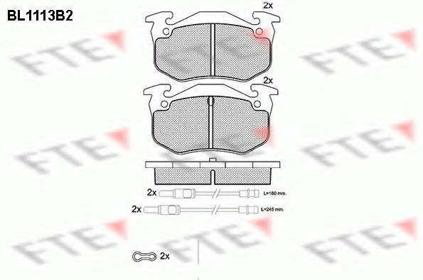 Комплект тормозных колодок, дисковый тормоз FTE BL1113B2