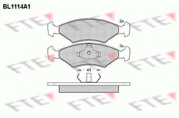 Комплект тормозных колодок, дисковый тормоз FTE BL1114A1