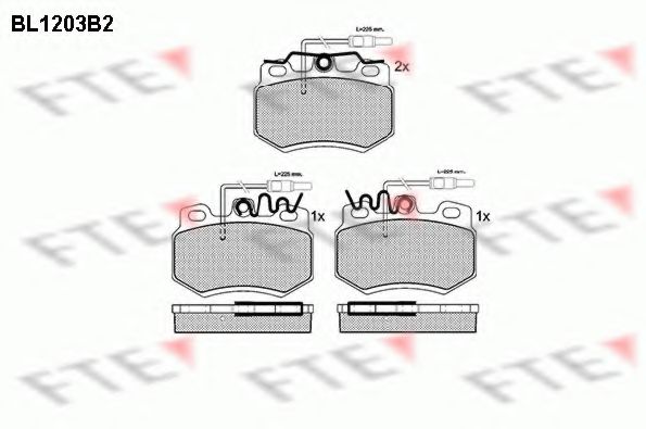 Комплект тормозных колодок, дисковый тормоз FTE BL1203B2