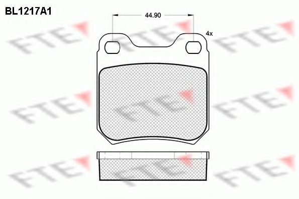 Комплект тормозных колодок, дисковый тормоз FTE BL1217A1