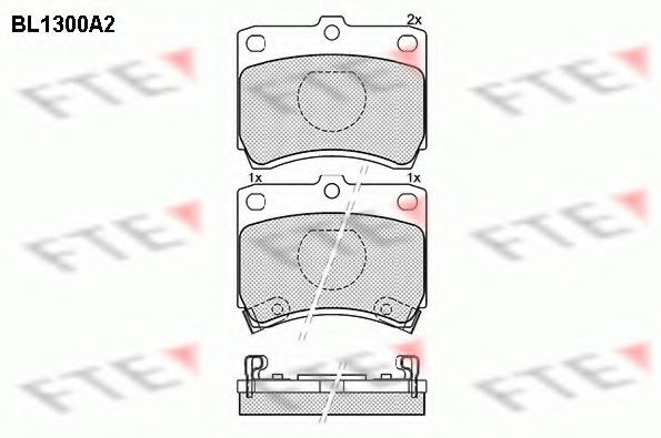 Комплект тормозных колодок, дисковый тормоз FTE BL1300A2