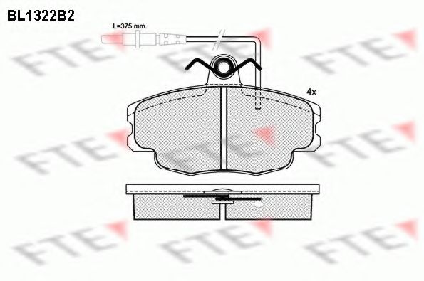 Комплект тормозных колодок, дисковый тормоз FTE BL1322B2