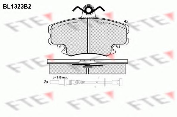 Комплект тормозных колодок, дисковый тормоз FTE BL1323B2