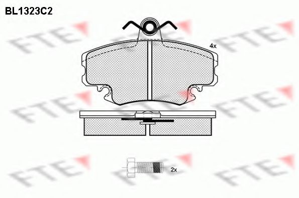 Комплект тормозных колодок, дисковый тормоз FTE BL1323C2