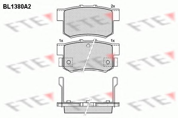 Комплект тормозных колодок, дисковый тормоз FTE BL1380A2