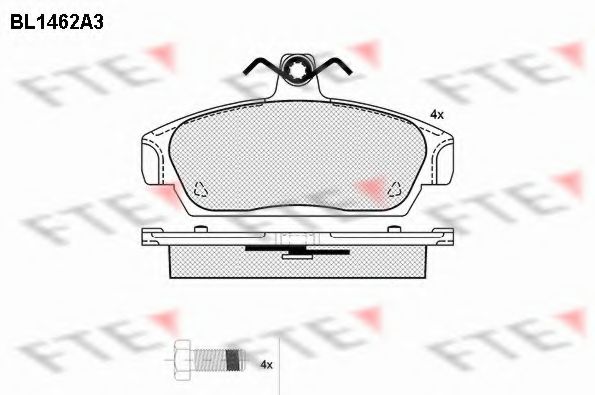 Комплект тормозных колодок, дисковый тормоз FTE BL1462A3