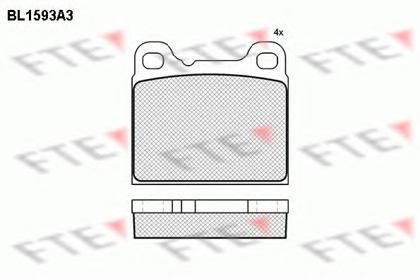 Комплект тормозных колодок, дисковый тормоз FTE BL1593A3