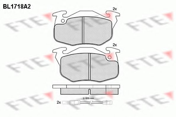 Комплект тормозных колодок, дисковый тормоз FTE BL1718A2