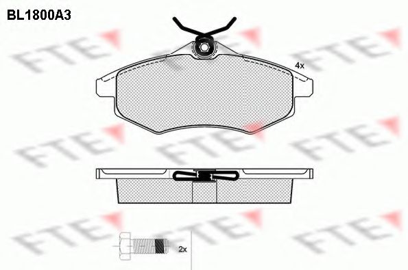 Комплект тормозных колодок, дисковый тормоз FTE BL1800A3