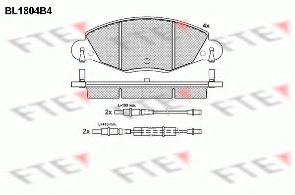 Комплект тормозных колодок, дисковый тормоз FTE 23273